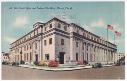 US POST OFFICE AND FEDERAL BUILDING ~MIAMI FL~1940s Old Postcard~MIAMI FLORIDA BUILDINGS  [4013] - Miami