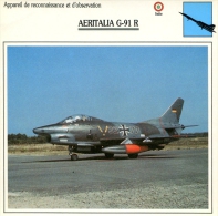 Fiche Aviation Appareil De Reconnaissance Et D'observation AERITALIA G-91 R - Vliegtuigen