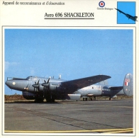 Fiche Aviation Appareil De Reconnaissance Et D'observation Avro 696 SHACKELTON - Aerei