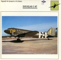 Fiche Aviation Appareil De Transport Et De Liaison  DOUGLAS C-47 - Flugzeuge