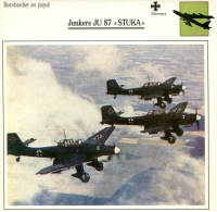 Fiche Aviation Bombardier En Piqué Junkers JU 87 STUKA - Avions