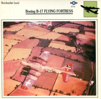 Fiche Aviation Bombardier Lourd Boeing B-17 FLYING FORTRESS - Airplanes