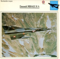 Fiche Aviation Bombardier Moyen Dassault MIRAGE IV A - Airplanes