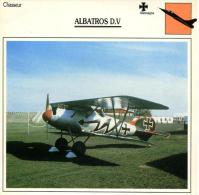 Fiche Aviation Chasseur ALBATROS D.V - Aviones