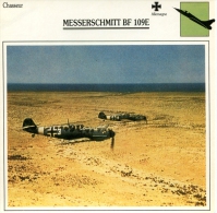 Fiche Aviation Chasseur MESSERSCHMITT BF 109E - Airplanes