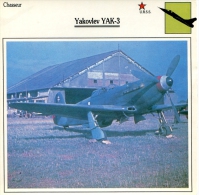 Fiche Aviation Chasseur Yakovlev YAK-3 - Avions