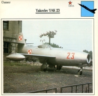 Fiche Aviation Chasseur Yakovlev YAK 23 - Flugzeuge