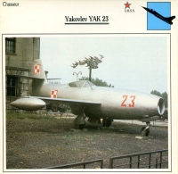 Fiche Aviation Chasseur Yakovlev YAK 23 - Airplanes
