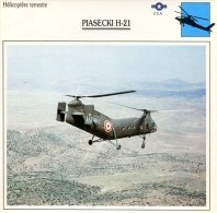 Fiche Aviation Hélicoptère Terrestre PIASECKI H-21 - Airplanes