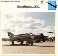 Fiche Aviation Intercepteur De Défense Aérienne  Mikoyan-Gourevitch MiG-21 - Flugzeuge