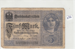 Billets - B846 -  Allemagne   - Billet  5  Mark 1917 ( Type, Nature, Valeur, état... Voir 2 Scans) - 5 Mark