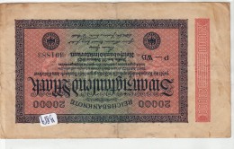 Billets - B859-  Allemagne   - Billet 20 000 Mark 1923 ( Type, Nature, Valeur, état... Voir 2 Scans) - 20000 Mark