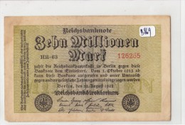 Billets - B869-  Allemagne   - Billet Zehn   Millionen   Mark 1923 ( Type, Nature, Valeur, état... Voir Scan) - 10 Millionen Mark