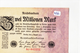 Billets - B866-  Allemagne   - Billet Zwei  Millionen   Mark 1923 ( Type, Nature, Valeur, état... Voir Scan) - 2 Millionen Mark