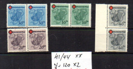 Rheinland Pfalz 1949, Croix-Rouge, 41 / 44** En Paire, Cote 240 €, - Rhine-Palatinate