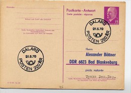 200 Years POST DALARÖ 1970 On East German Reply Postal Card Private Print #1 - Altri & Non Classificati