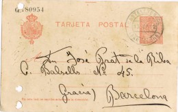 3612. Entero Postal CASTELLTERSOL (Barcelona) 1912 - 1850-1931