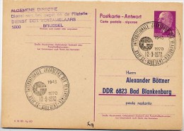 JAARBEURS VLAANDEREN Gent 1970 Auf DDR P74A Antwort-Postkarte ZUDRUCK BÖTTNER #1 - Gedenkdokumente