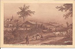 Cpa, Savenay (L.-I.), Vue Générale - La 1re Locomotive à La Gare En 1852 (vieille Gravure), Bien Animée - Savenay