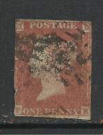 GB 1841 QV 1d Penny Red Imperf Blued Wmk 2 (F & E). (E10) - Used Stamps