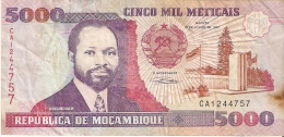 BILLETE DE MOZAMBIQUE DE 5000 METICAIS DEL AÑO 1991 (BANKNOTE) - Moçambique