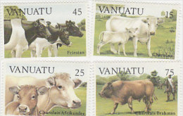Vanuatu-1984 Cattle 373-376 MNH - Vanuatu (1980-...)