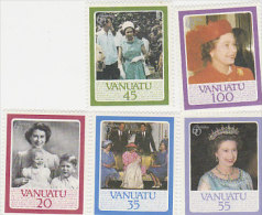 Vanuatu-1986 Queen Elizabeth II 60th Birthday 414-418 MNH - Vanuatu (1980-...)