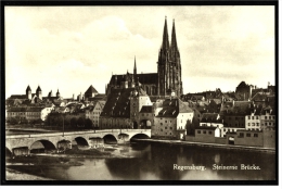 Regensburg  -  Steinerne Brücke  -  Ansichtskarte Ca.1925    (1897) - Regensburg