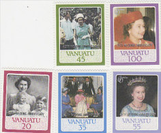 Vanuatu-1987 Queen Elizabeth 40th Wedding Anniversary 465-469  MNH - Vanuatu (1980-...)