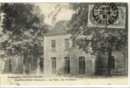Carte Postale Ancienne Chateauneuf Sur Charente - La Gare, Vue Extérieure - Chemin De Fer - Chateauneuf Sur Charente