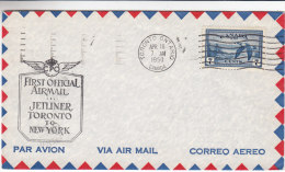Oiseaux - Canards - Canada - 1er Vol Jetliner Toronto - New York - Lettre De 1950 - Covers & Documents