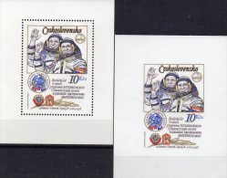Typ I Kosmonauten-Flug 1979 CSSR Blocks 39 I A+B ** 23€ Remek Blocchi Hoja Blocs Space S/s Sheets Bf CZECHOSLOVAKIA/ CSR - Collezioni & Lotti