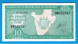 BURUNDI - 10 Francs 2005 SC  P-33 - Burundi