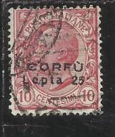 CORFU´ 1923 SOPRASTAMPATO D´ITALIA ITALY OVERPRINTED SURCHARGE 25 LEPTA SU 10 CENT. USED - Korfu