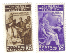 Vaticano 1935 Congresso Giuridico Intenrazionale 10+80 Cent Nuovi Linguellati  COD FRA.203 - Neufs