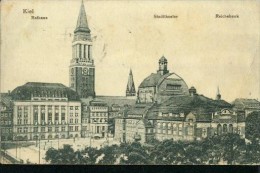 Litho Kiel Panorama Rathaus Stadttheater Reichsbank 3.8.1925 Nach Rotterdam - Kiel