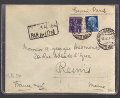 ITALIE 1937 Vol Turin/Paris 13/6/1937 Référence Muller - Marcophilie (Avions)