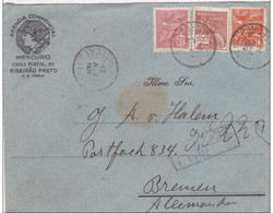 BRASIL - 1926 - ENVELOPPE RECOMMANDEE De SAO PAULO Pour BREMEN (GERMANY) - Cartas & Documentos