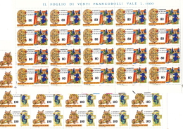 1980 S. Bernedetto, Patrono D´Europa  Sass 671-675 ** In Foglie Complete Di 20 Ex. - Unused Stamps
