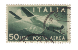 1945-1946 Posta Aerea Democratica 50 Lire Usato  COD FRA.217 - Poste Aérienne