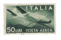 1945-1946 Posta Aerea Democratica 50 Lire Usato  COD FRA.219 - Poste Aérienne