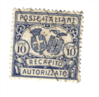 1928 Recapito Autorizzato 10 Cent Usato  COD FRA.222 - Paquetes Postales