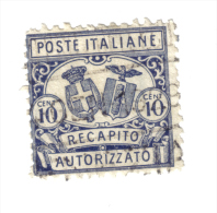 1928 Recapito Autorizzato 10 Cent Usato  COD FRA.223 - Postal Parcels