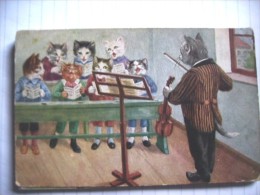 Poezen Chats Humanisé Katzen Dressed Cats Singing Arthur Thiele ? - Thiele, Arthur