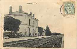 Deux Sevres -ref A324- Brioux - La Gare Ligne De Chemin De Fer  - - Brioux Sur Boutonne