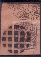 N°44, 2 Cent Brun Sur Fragment Avec Oblitération "rurale De Fabrication Locale. RR - 1869-1888 Lion Couché