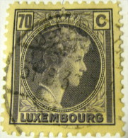 Luxembourg 1926 Grand Duchess Charlotte 70c - Used - 1926-39 Charlotte Right-hand Side