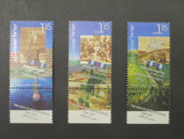 ISRAEL 1998 WAR OF INDEPENDANCE MINT TAB  SET - Unused Stamps (with Tabs)