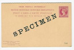 BRITISH HONDURAS  PROTECTORATE ENTIER POSTAL CARTE AVEC LA REPONSE  SPECIMEN  POSTAL STATIONERY - Honduras Británica (...-1970)