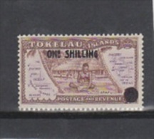 Tokelau-1956 One Shilling On Half Penny 5 MNH - Tokelau